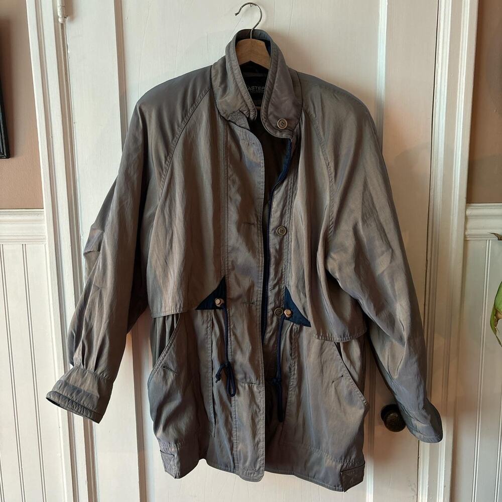 Vintage Forecaster of Boston Iridescent Color Shift Trench Coat Belted M